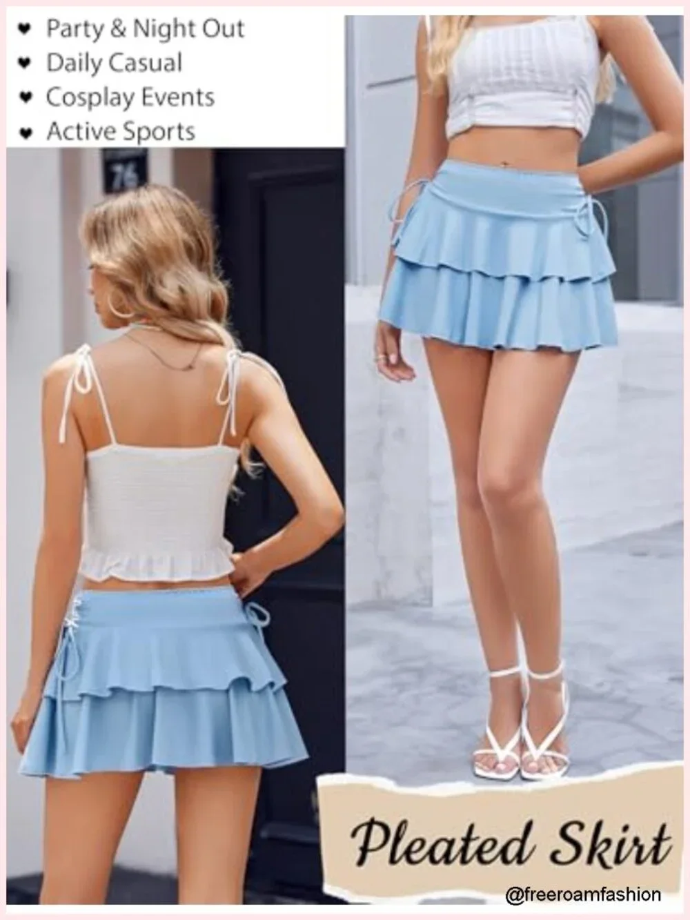 Y2K Pleated Ruffle Mini Skirt Women Layered Micro Short Skirt